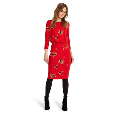 Red meredith blouson dress